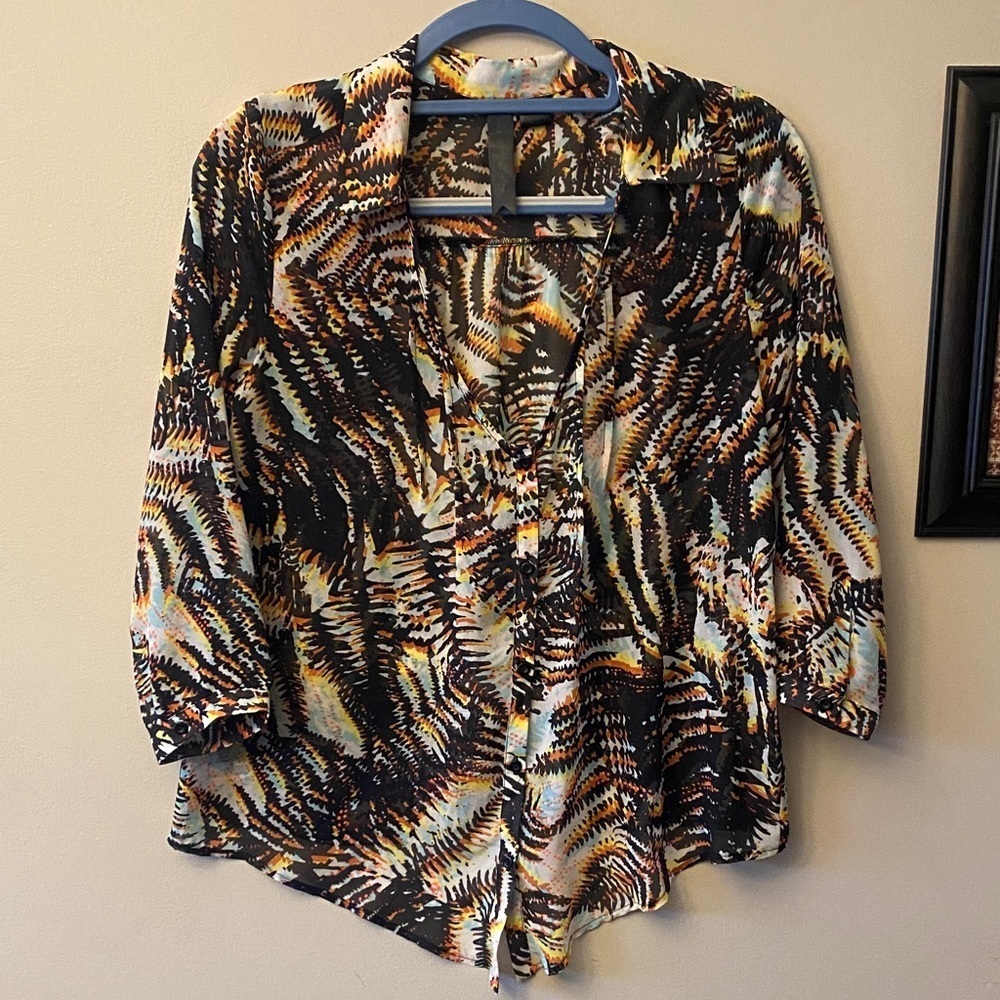 Petticoat Alley Stylish Multicolor semi sheer Women's Top